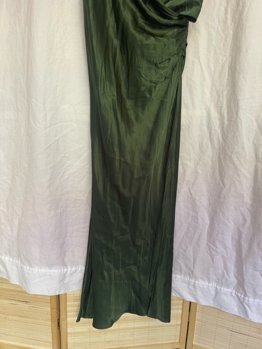 Zara Satin Slip Dress Ruched Side Midi Maxi Cocktail & Evening Wear Size L NEW - Picture 4 of 16
